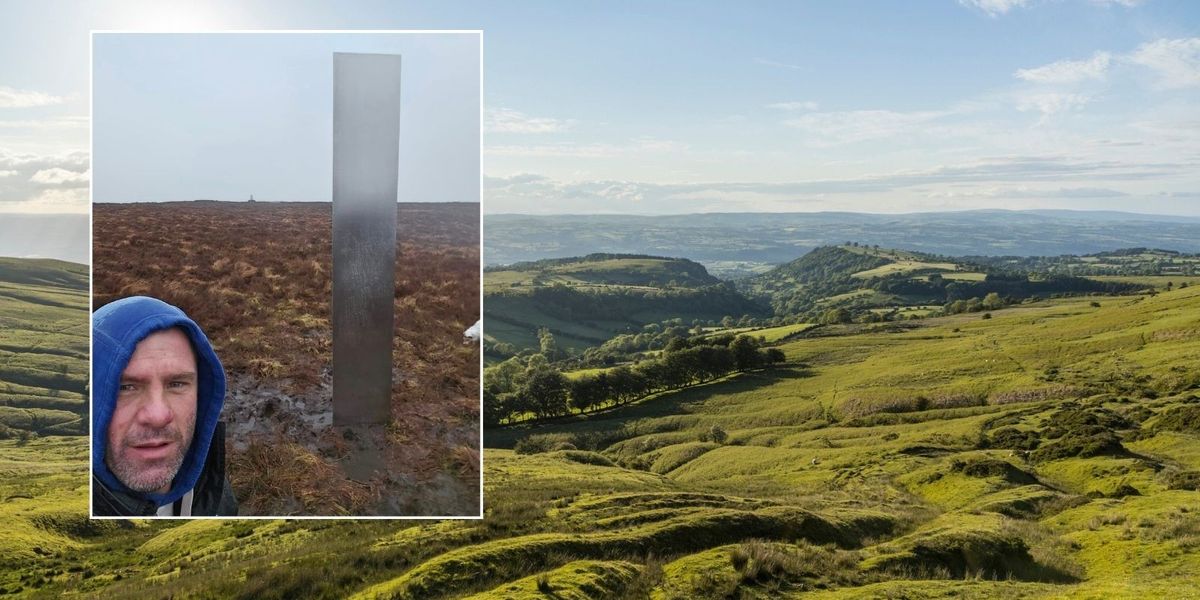 NextImg:Locals left baffled after strange 10ft silver monolith suddenly appears on Welsh hill
