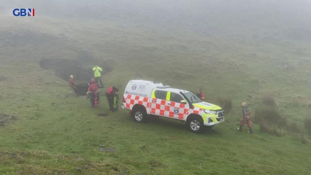 Major emergency service response in Peak District after explorers TRAPPED in cave