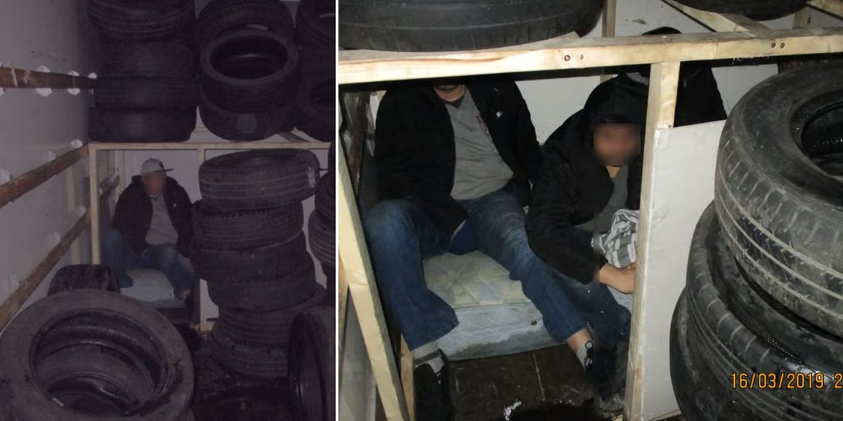 NextImg:Migrants found hidden behind tyres in 6ft van compartment as smuggling attempt to Britain is foiled