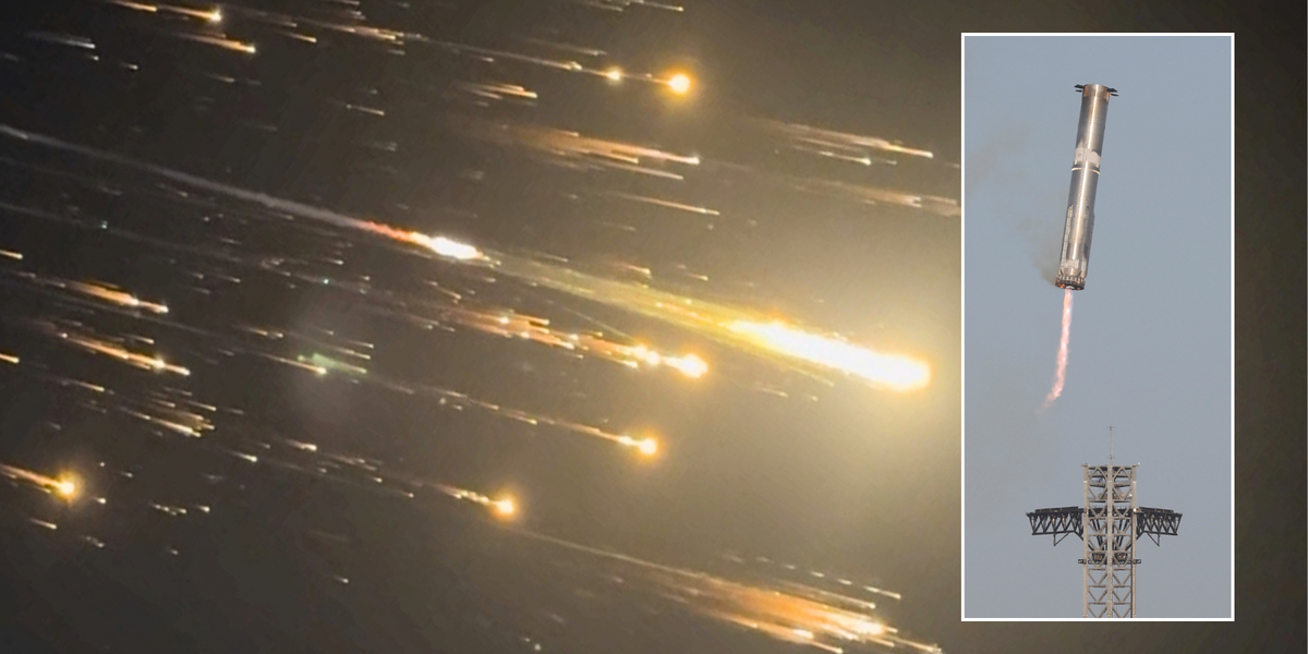 NextImg:Elon Musk's SpaceX rocket explodes mid-air as fiery fallout rains down on Earth after failed test flight
