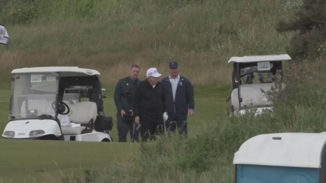 WATCH: Donald Trump takes a swing at his Scottish golf course