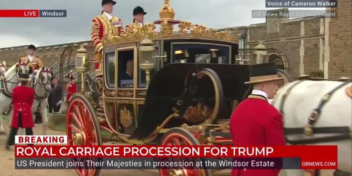 NextImg:WATCH: Donald Trump joins King Charles for royal carriage procession in Windsor