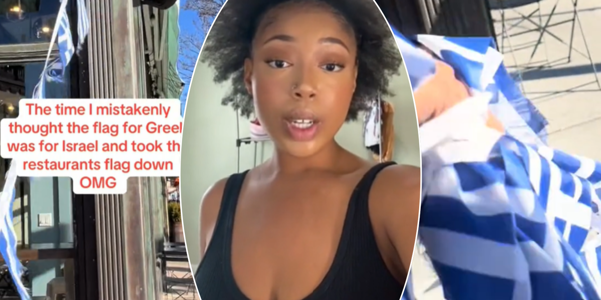 NextImg:'Embarrassing' Pro-Palestine activist who tore down Greek flags ARRESTED over anti-Israel mix-up