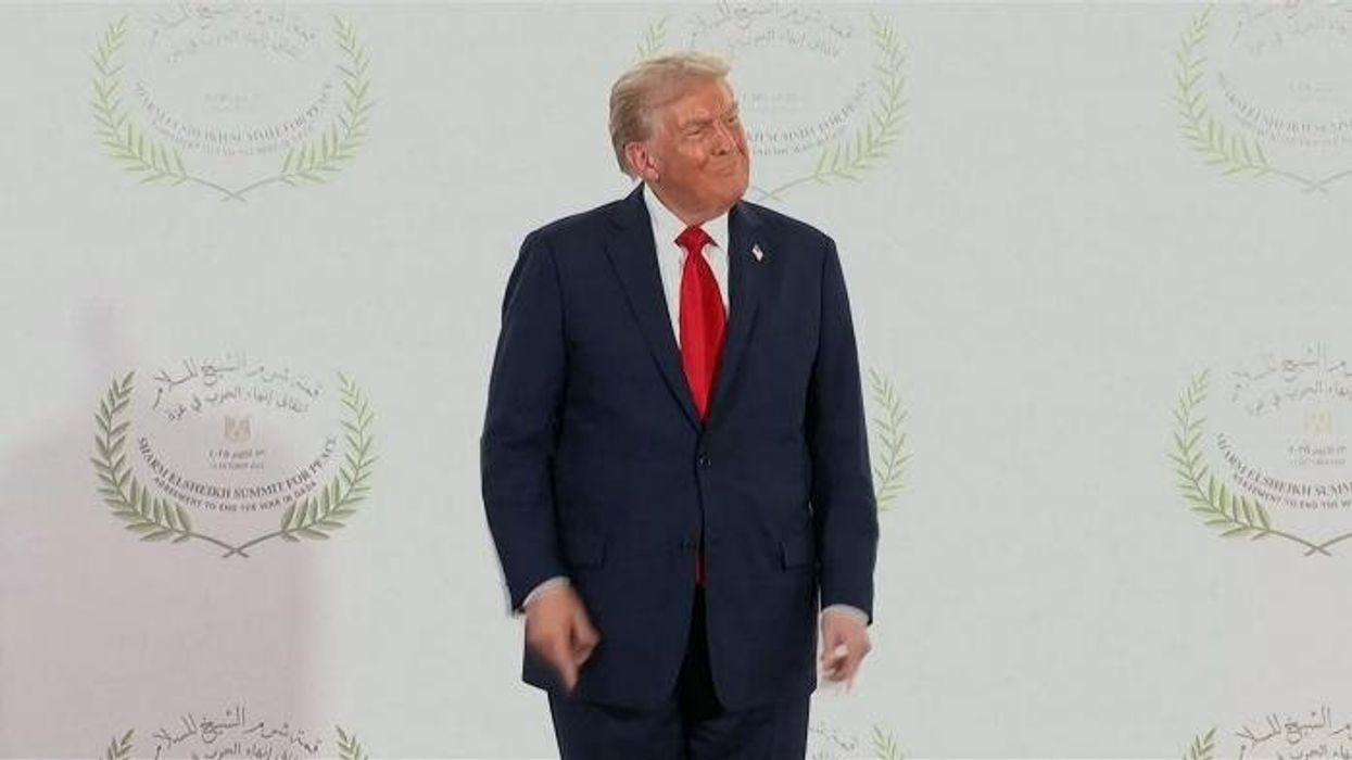 WATCH: Donald Trump shakes hands with Keir Starmer at Gaza peace summit