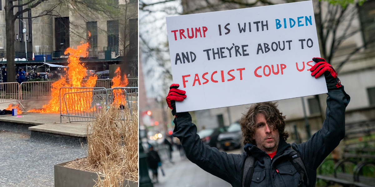 NextImg:Man who set himself on fire outside Trump trial was 'investigative researcher' claiming we're about to be hit with 'apocalyptic fascist world coup'