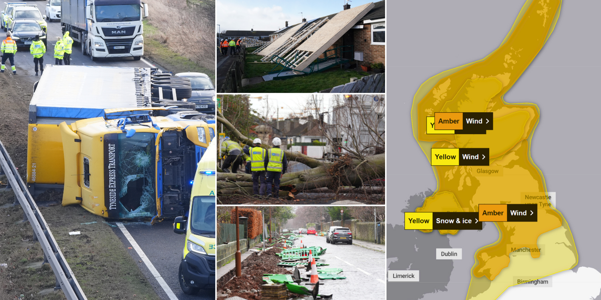 Two dead across UK and Ireland as storm's death toll rises