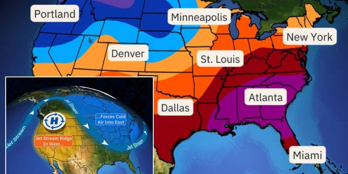 NextImg:US weather: America 'split down the middle' as 'freakish' weather swings trigger deadly ice storm and record heat