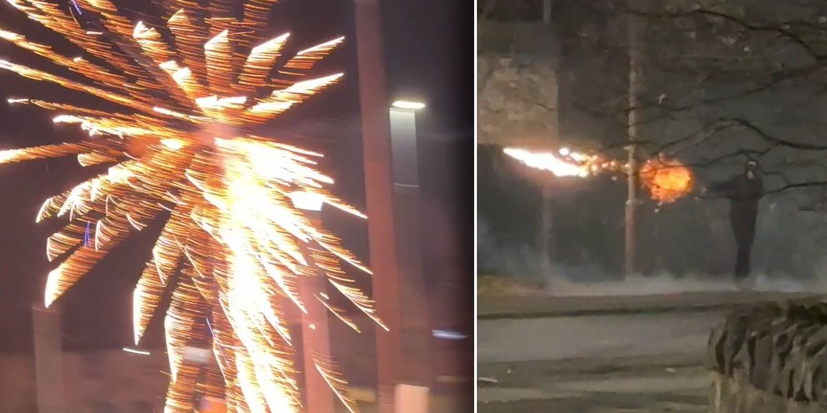 NextImg:Barrage of fireworks launched at police in Bonfire Night chaos