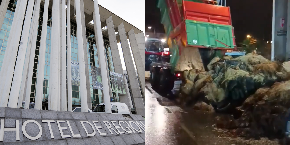 NextImg:French protesters use tractor to smash down barricade as tear gas deployed by riot police