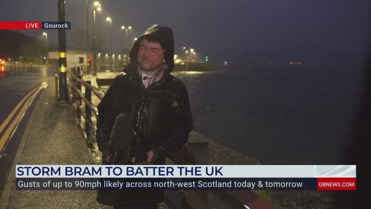 WATCH: GB News reporter battered by ‘torrential rain’ and ‘brutal winds’ during Storm Bram report