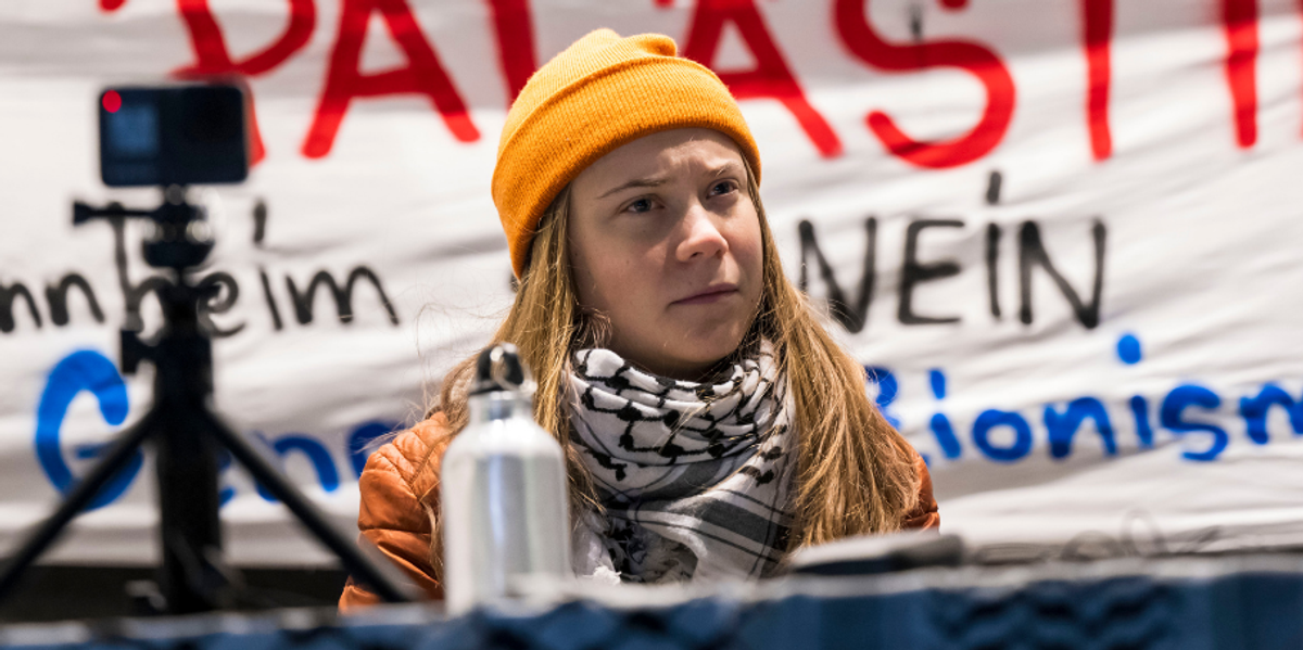 NextImg:Greta Thunberg sparks outrage after declaring 'f**k Israel and f**k Germany' at pro-Palestine protest