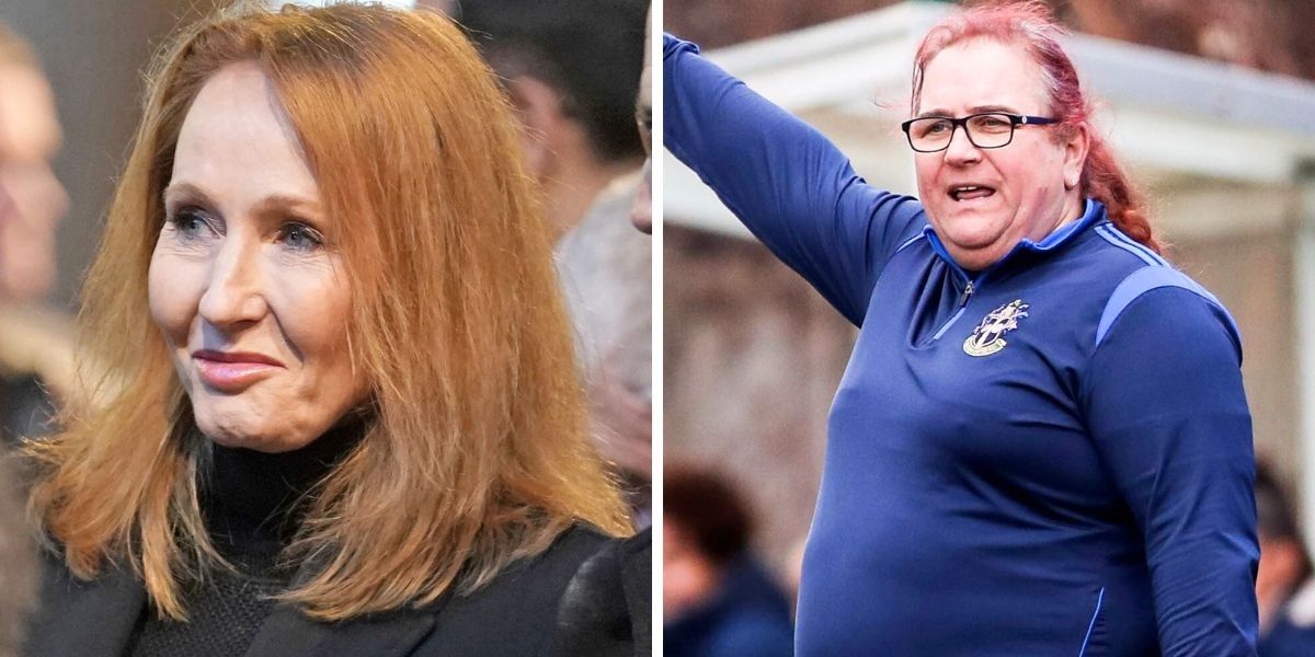 NextImg:JK Rowling slaps down 'bullying' backlash after branding trans football coach 'a middle-aged bloke'