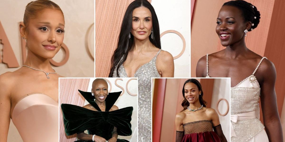 NextImg:Demi Moore, 62, puts on busty display as she leads big names on the Oscars 2025 red carpet