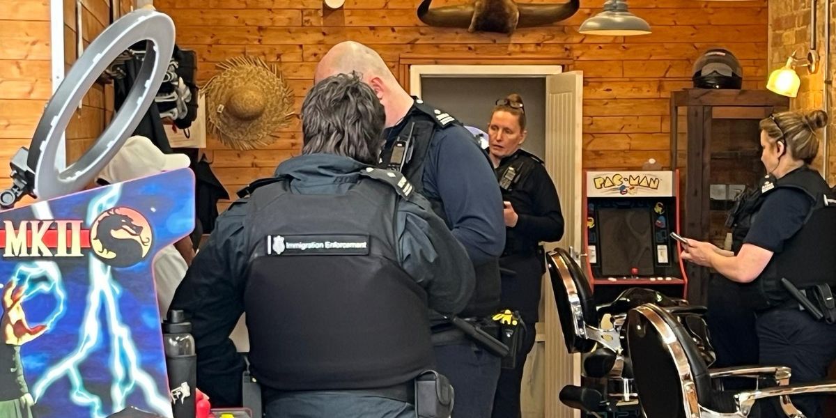 NextImg:WATCH: Officers raid barbershop employing migrants as criminal gangs exploit high-streets