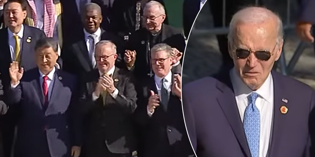 NextImg:Joe Biden misses photo with G20 leaders after President disappears behind a palm tree in latest blunder
