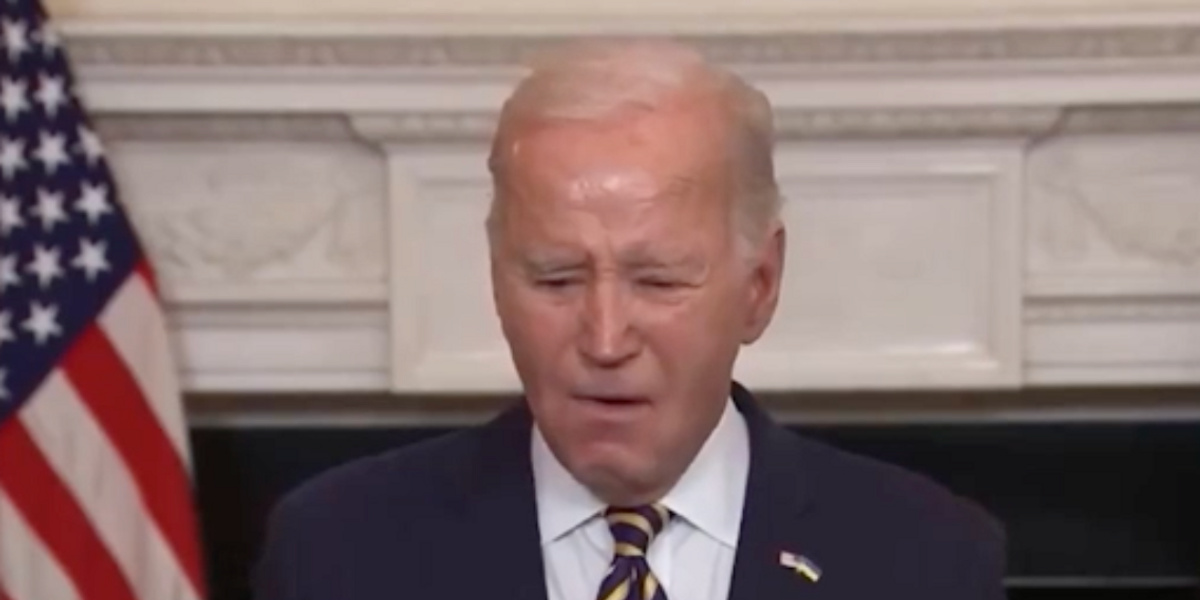 NextImg:Joe Biden in new toe-curling gaffe as President stumbles through speech and appears to forget Hamas