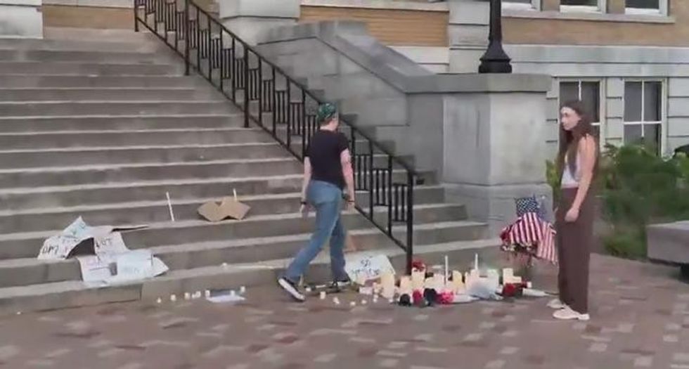 Sisters who destroyed Charlie Kirk memorial left begging for money online after being fired