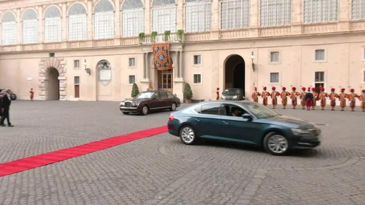 Watch moment King and Queen arrive at the Vatican to meet the Pope