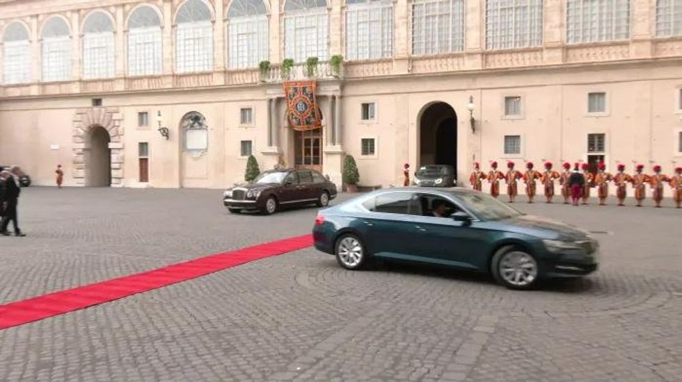 Watch moment King and Queen arrive at the Vatican to meet the Pope