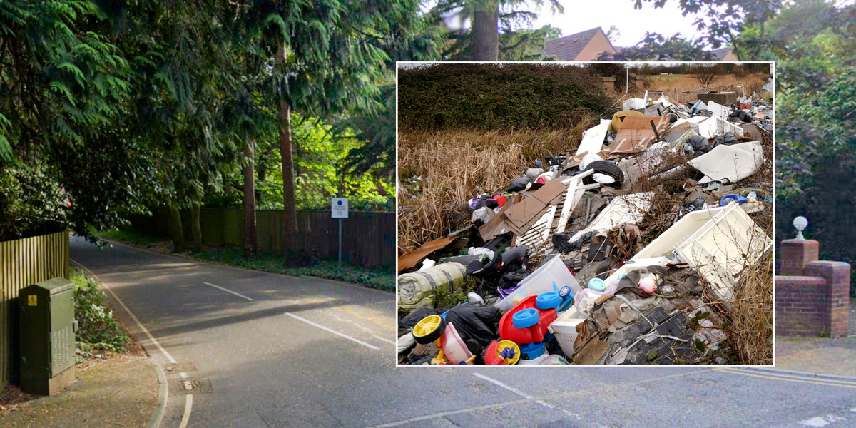 NextImg:Locals face huge bill to clean up giant 30ft-long rubbish pile dumped on their residential street by fly-tippers