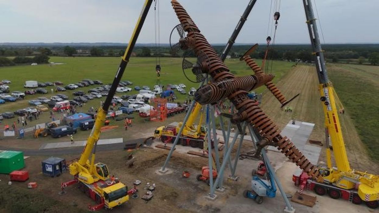 Lancaster bomber sculpture unveiled in Lincolnshire to honour WW2 RAF crews