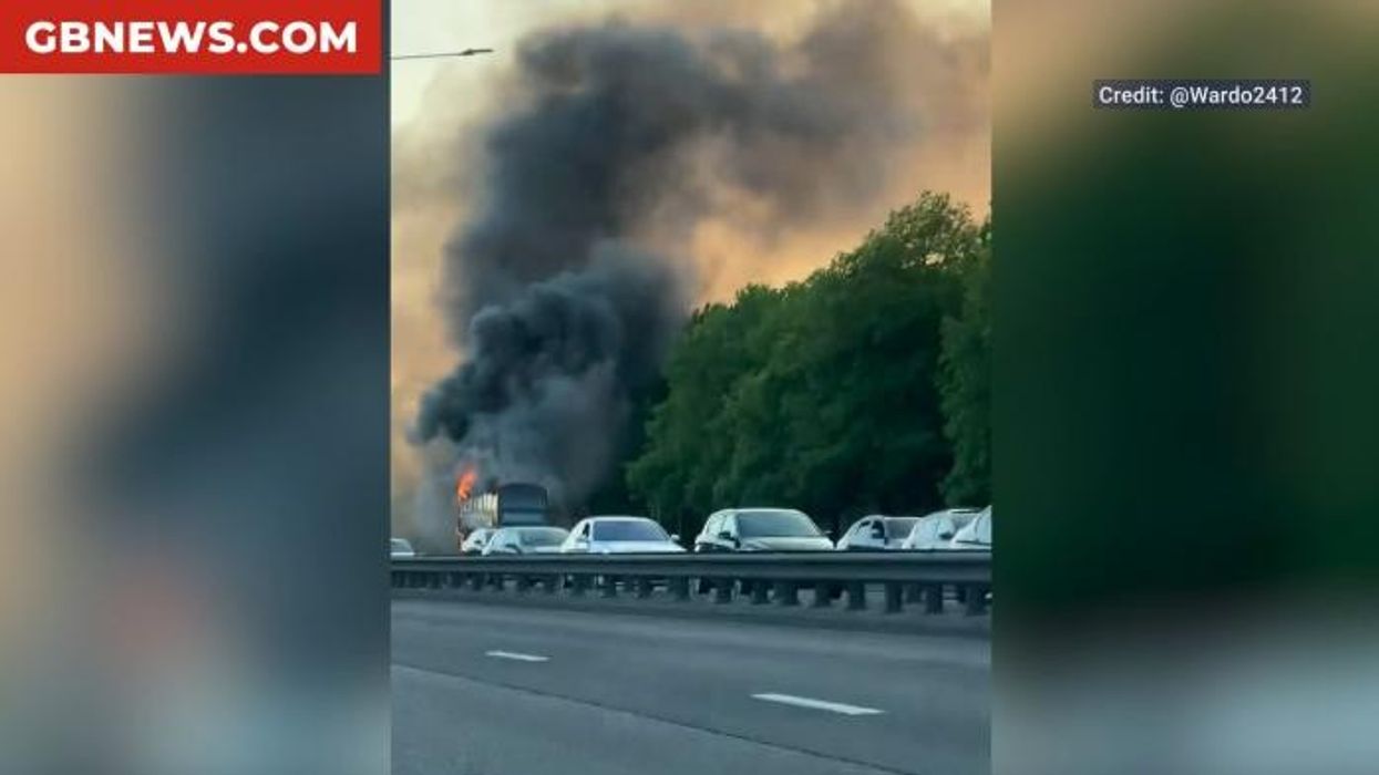 Huge fire breaks out on London bus as vehicle engulfed in flames and pillars of smoke seen billowing into sky