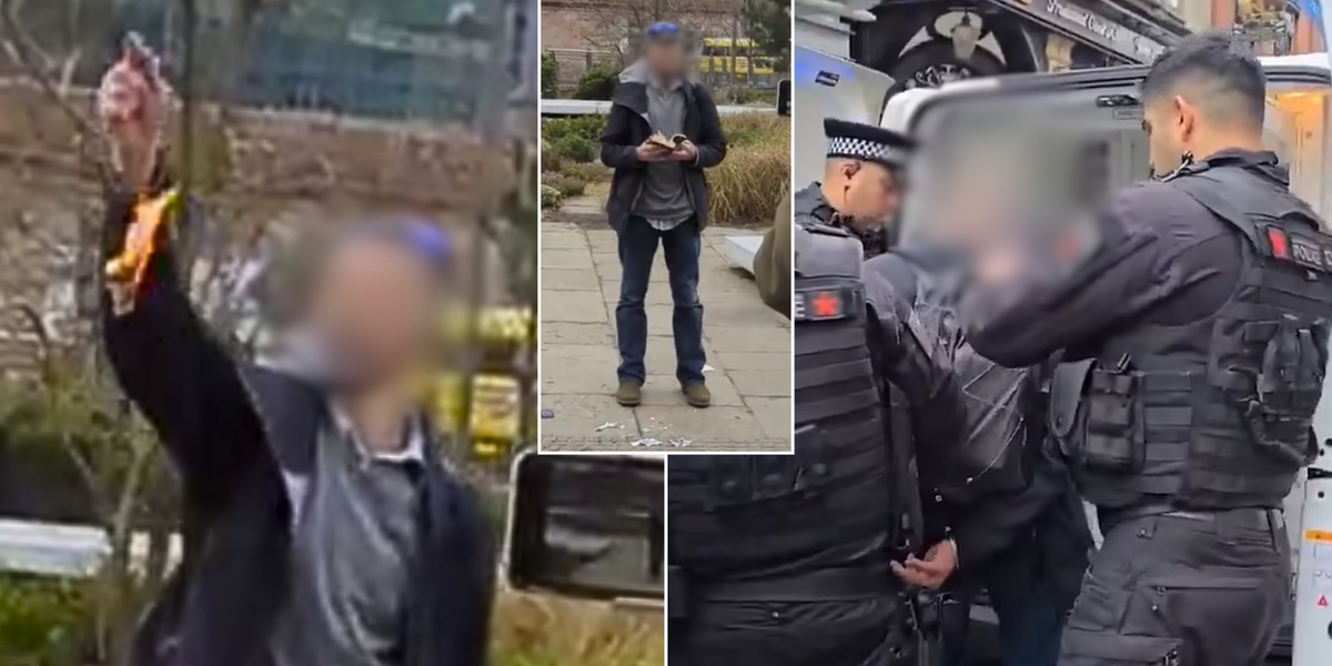 NextImg:Police accused of bringing 'Sharia law to British streets' after naming man who set fire to Koran