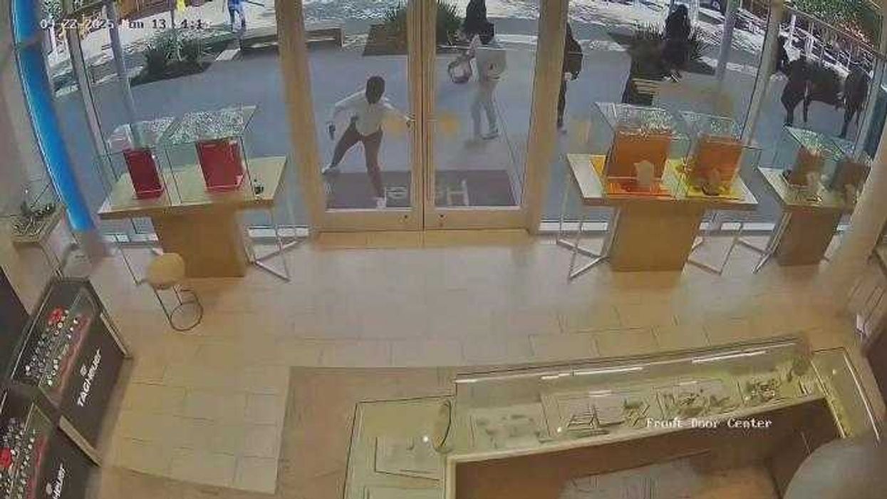Masked mob caught on camera raiding jewellery shop in broad daylight - before locking themselves inside