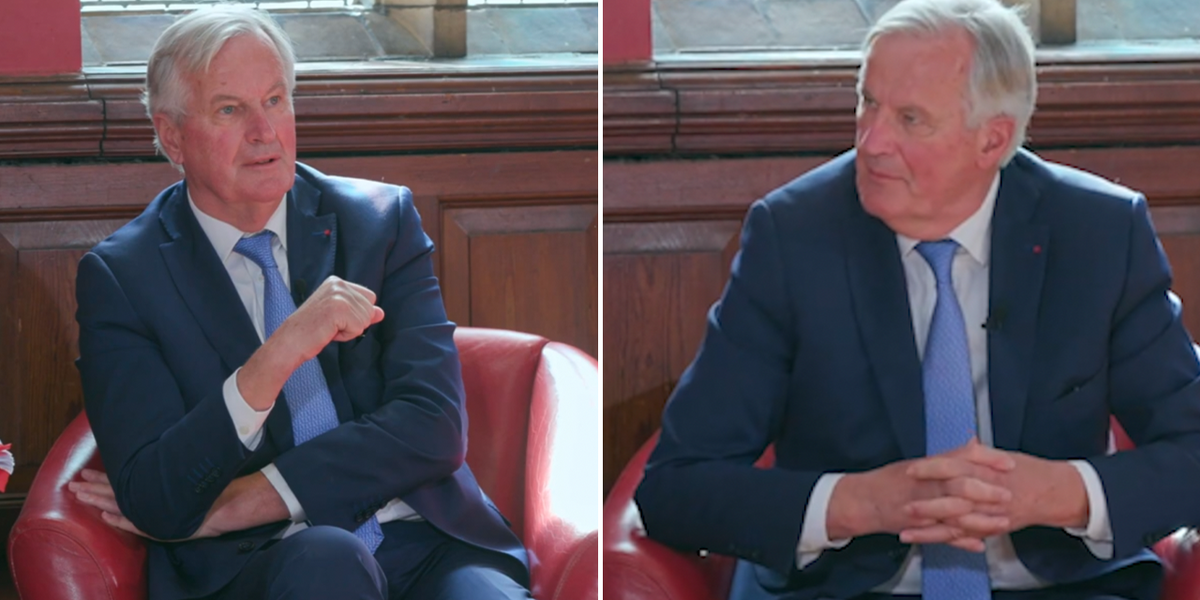 NextImg:Michel Barnier gave a speech to Oxford University students and left them red-faced over Boris Johnson dig