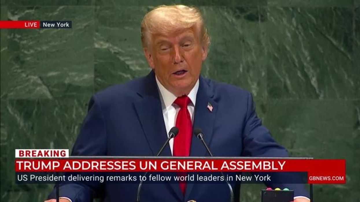 Moment Donald Trump threatens teleprompter operator in chaotic UN speech moment: 'You're in BIG trouble!'