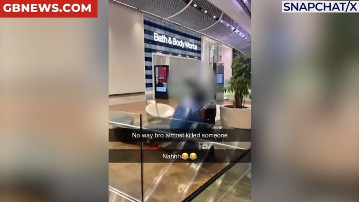 Teenager who hurled large chair from third floor of shopping centre claims it was 'not that deep' despite narrowly missing shoppers
