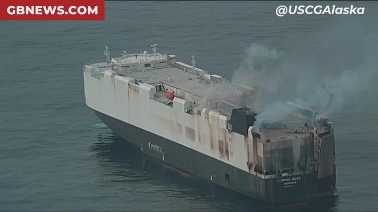 Cargo ship carrying 3,000 cars catches fire with 'smoke seen rising from deck loaded with EVs'