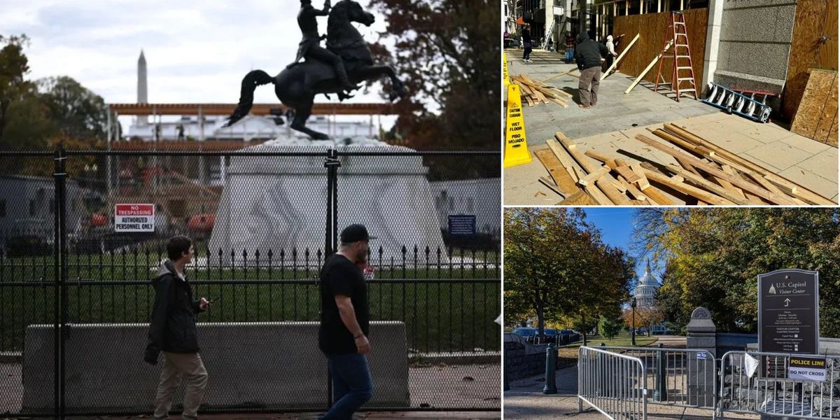NextImg:Washington DC braces for post-election chaos as businesses board up and 'rings of fences' are installed around White House