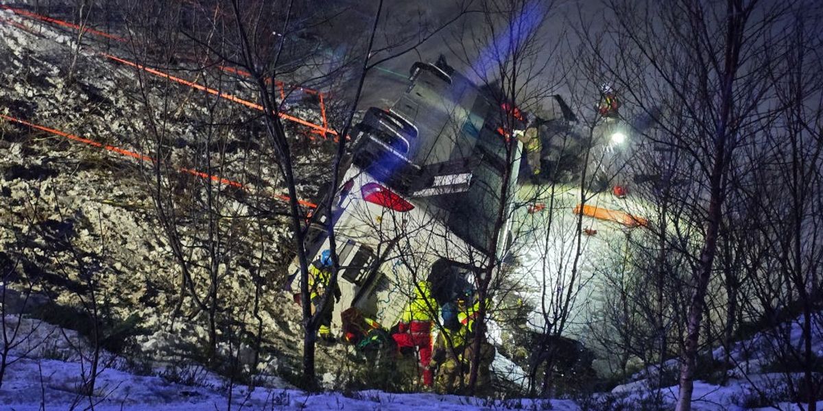 NextImg:Norway bus crash: Three dead as bus skids off icy road and crashes into lake