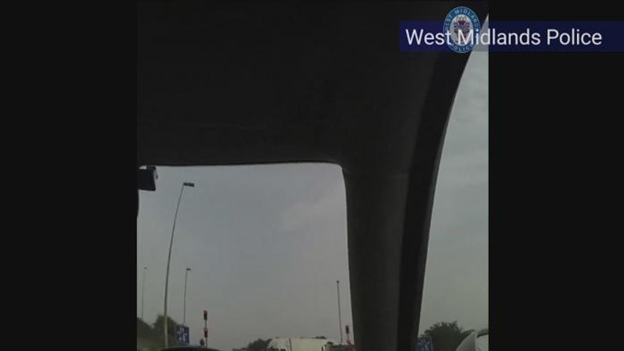 M42 police chase: Lorry smashes into car as it drives down wrong side of motorway