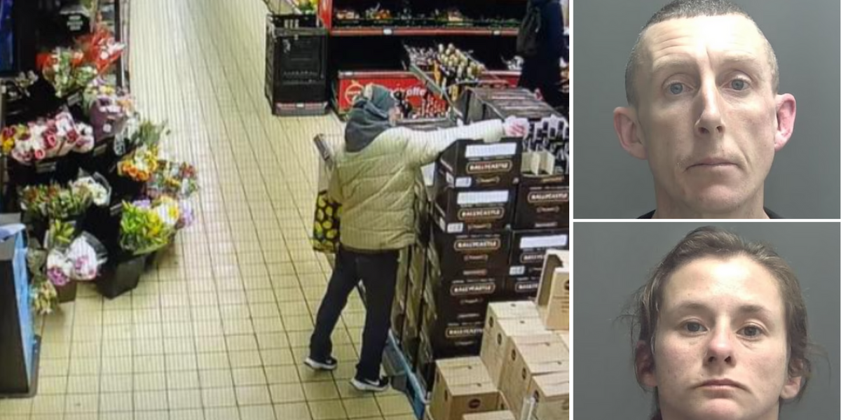 NextImg:Aldi customers caught on camera stealing four bottles of 'knock-off Bailey's' in brazen shoplifting spree
