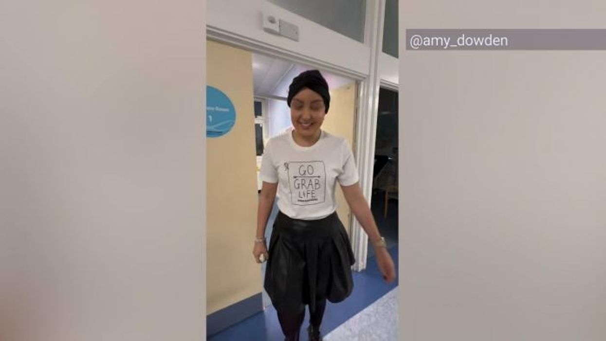 Amy Dowden breaks down in tears as she rings bell after final chemo treatment in emotional video