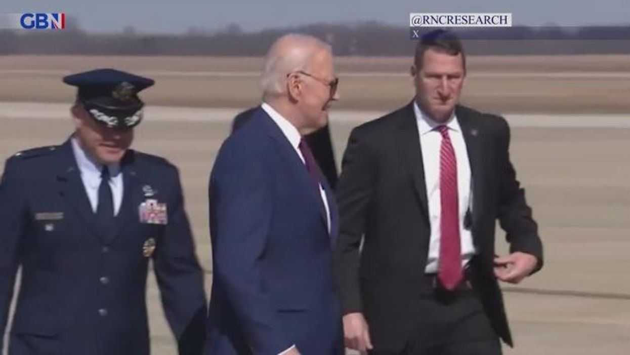 Joe Biden stumbles TWICE while climbing onto Air Force One in fresh public blunder
