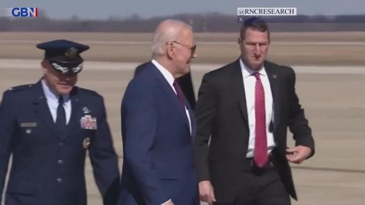 Joe Biden stumbles TWICE while climbing onto Air Force One in fresh public blunder