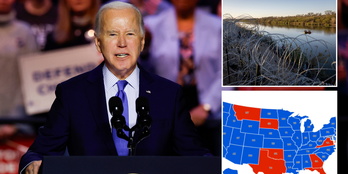 NextImg:US migrant crisis: New map shows which states are revolting against Biden over migrant 'invasion'