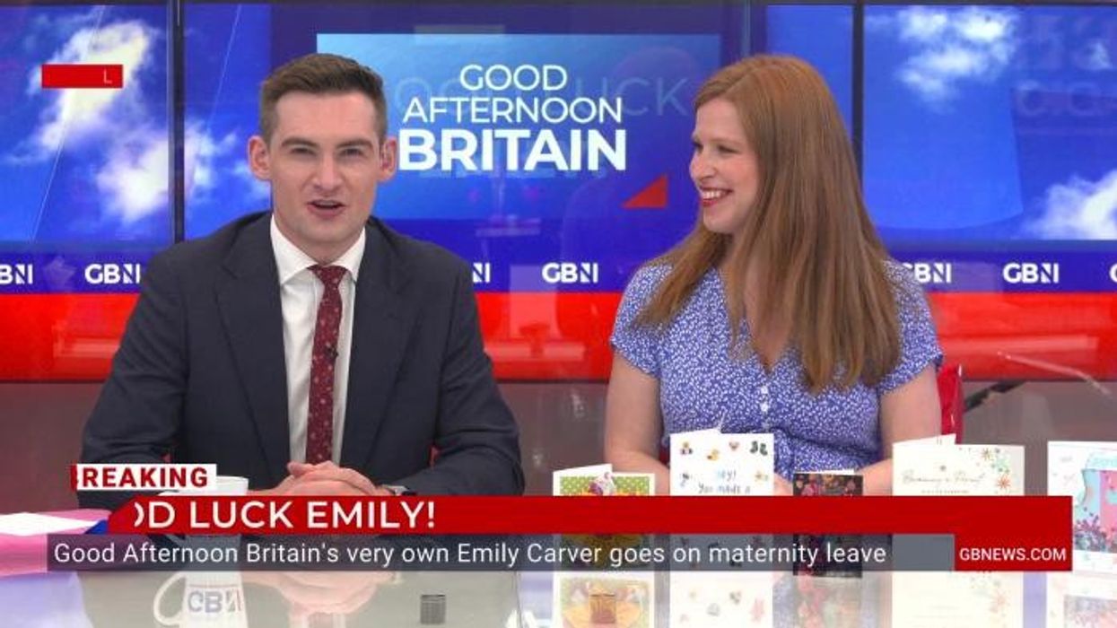 WATCH: Emily Carver reveals gender of baby live on air as she gets incredible GB News send off on final day