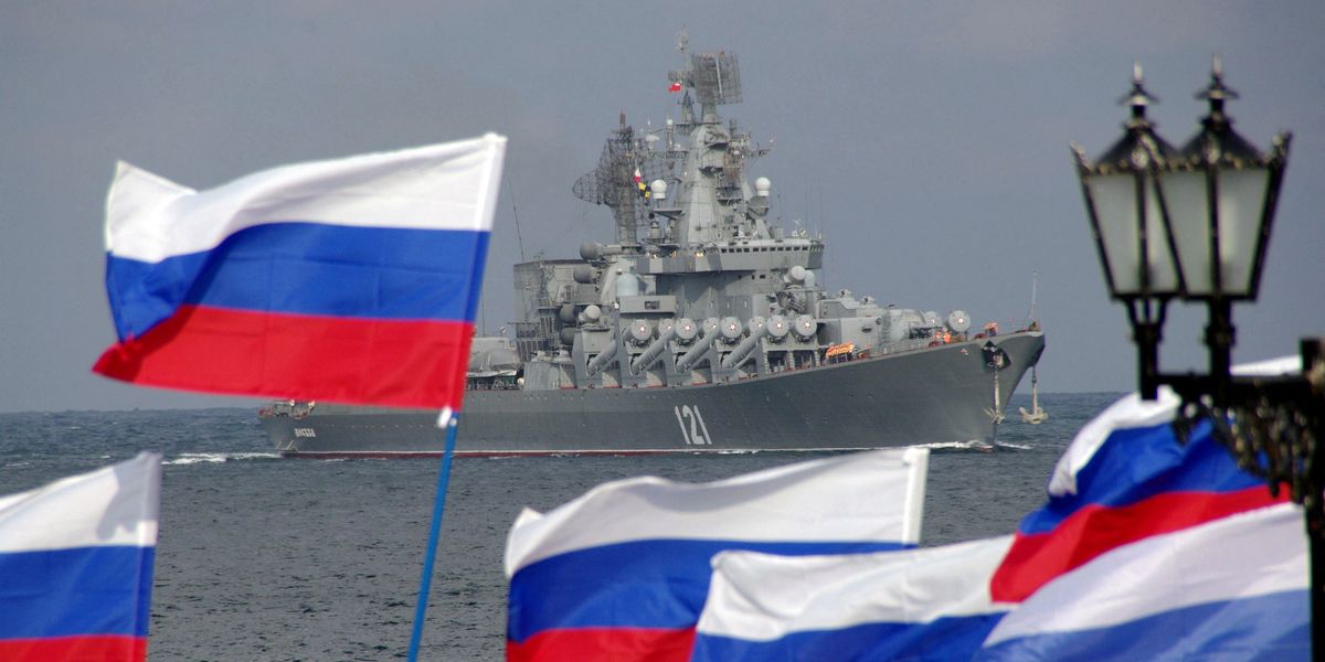 NextImg:WATCH: Ukrainian drones eviscerate £70m Russian warship in kamikaze attack