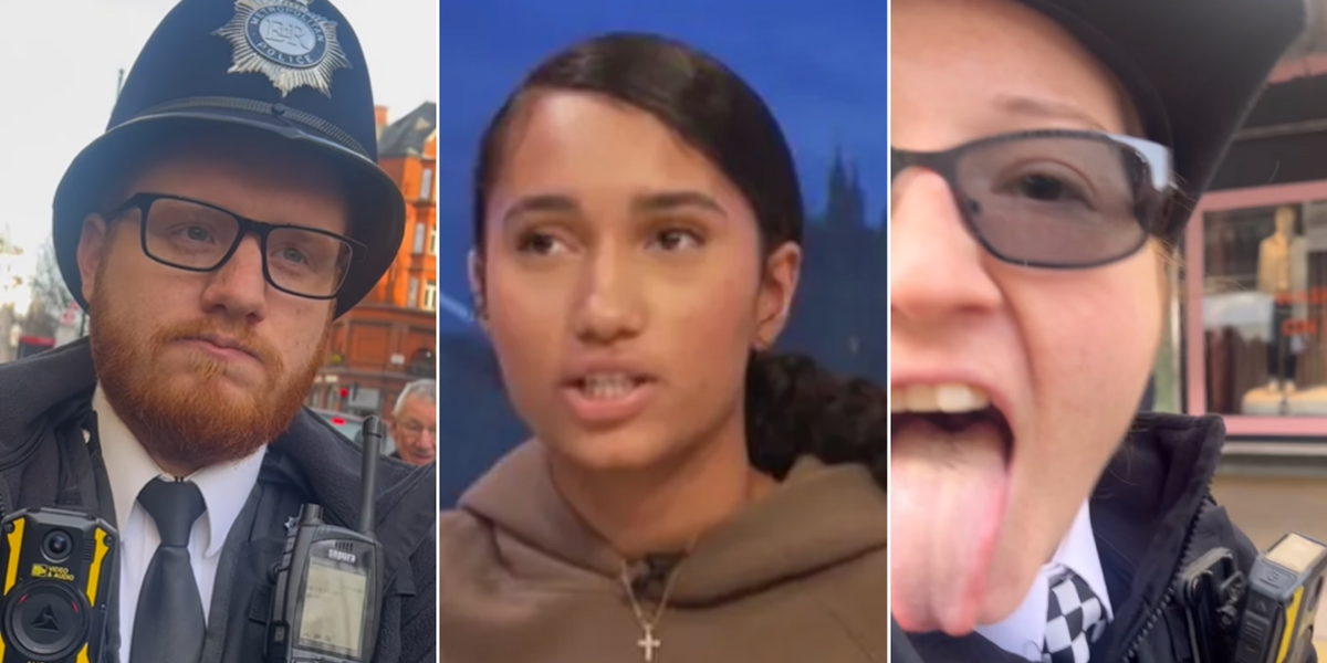 NextImg:New video shows FIVE police officers told busker to 'stop singing gospel songs'
