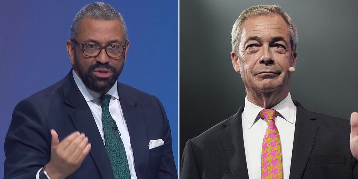 NextImg:James Cleverly takes aim at Nigel Farage as he brands Reform 'Tory imitators': 'He wants to destroy us!'