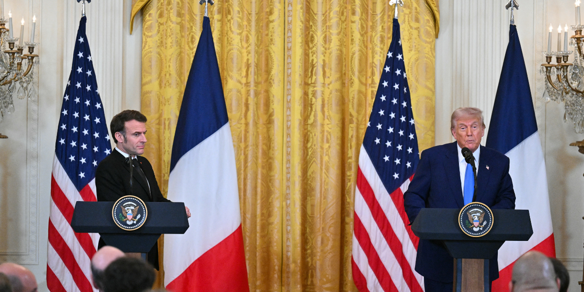 NextImg:Macron corrects Trump on European assistance to Ukraine as US President shrugs off French counterpart: 'If you believe that, it's ok with me'