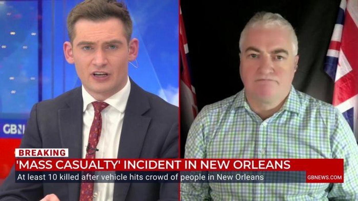 Dramatic footage shows moment police officers rushed towards New Orleans killer after 15 die in truck 'terror' attack