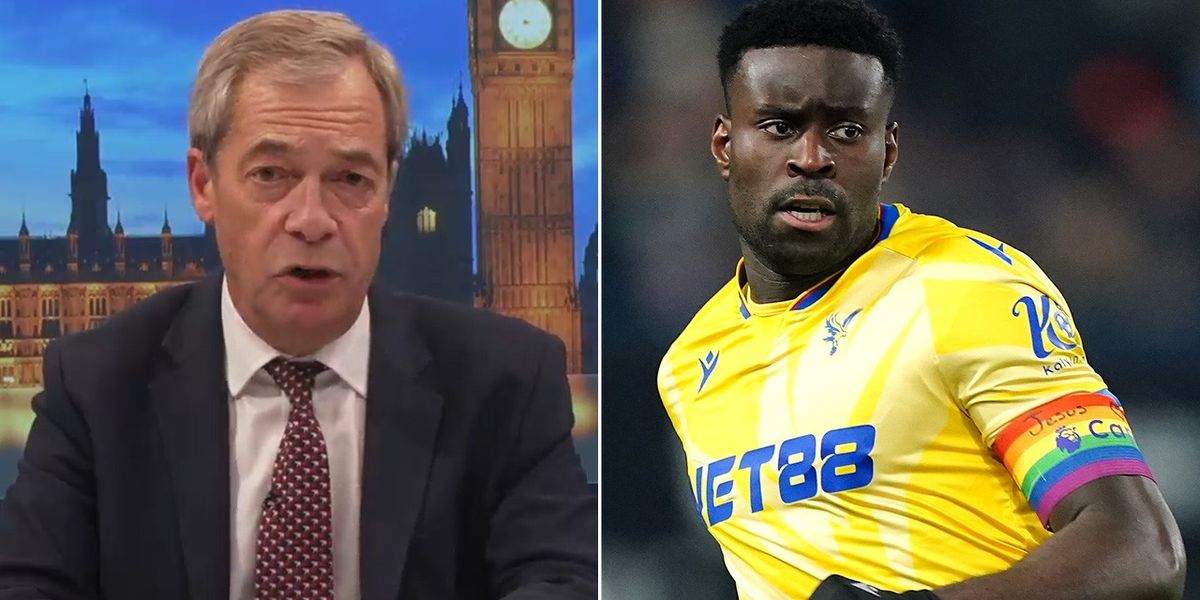 NextImg:Marc Guehi: Nigel Farage demands ‘keep sport apolitical’ as rainbow armband row grips Premier League