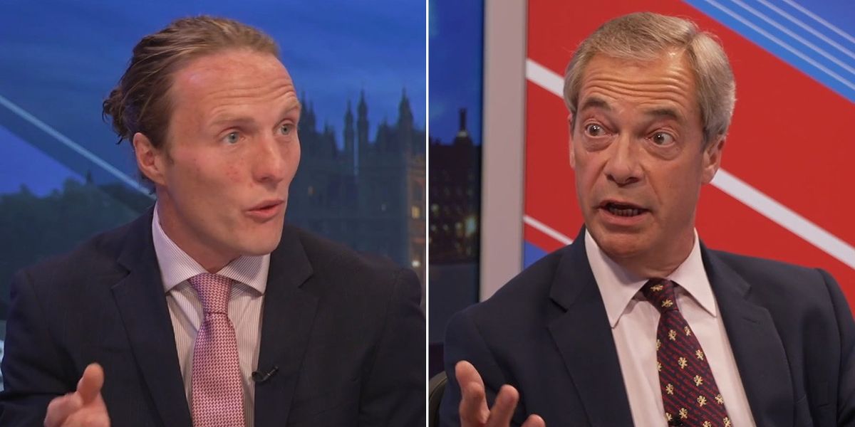NextImg:Nigel Farage rages at ‘middle class’ Just Stop Oil protester in fiery row: ‘This is nonsense!’