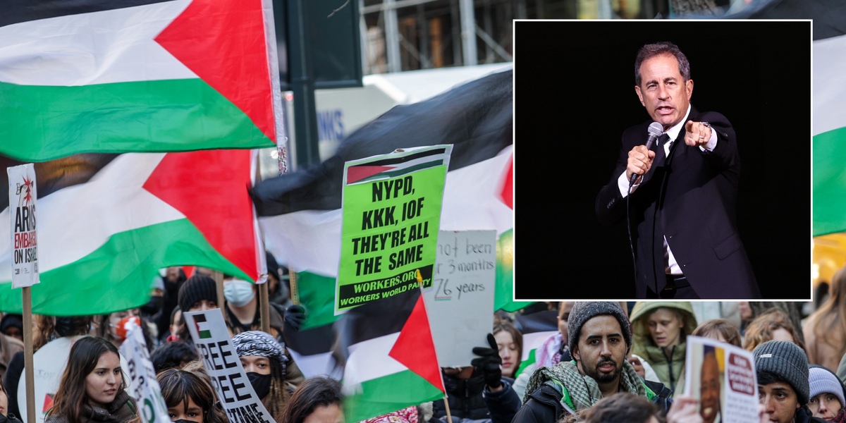 NextImg:Palestine protesters bombard US comedian Jerry Seinfeld as they scream 'genocide supporter'