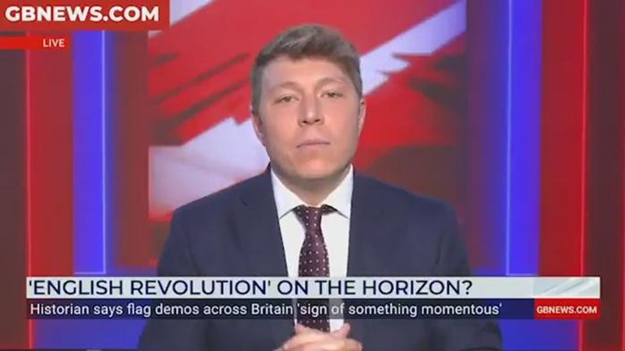 Patriotic flag raisers hit with 'petrol bomb' in Stevenage tell GB News their attacker 'tried to kill all of them'